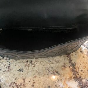 Fendi baguette all black leather medium bag